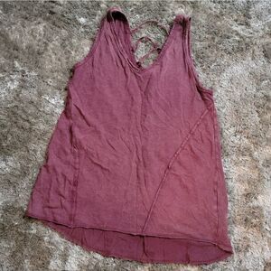 Maurices Grunge Red Purple Tank Top Cross Lines in Back Size Small